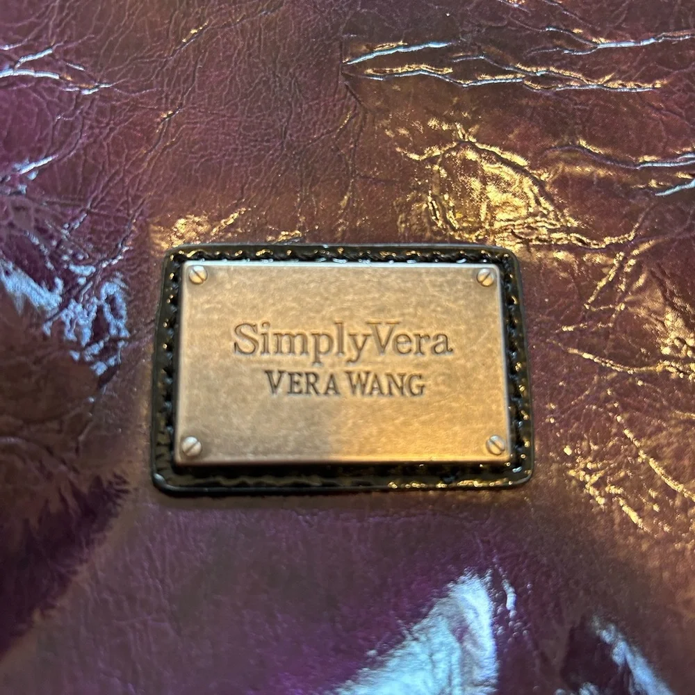 NWOT Simply Vera Vera Wang Purple Slouchy Hobo Bag with Glossy Finish